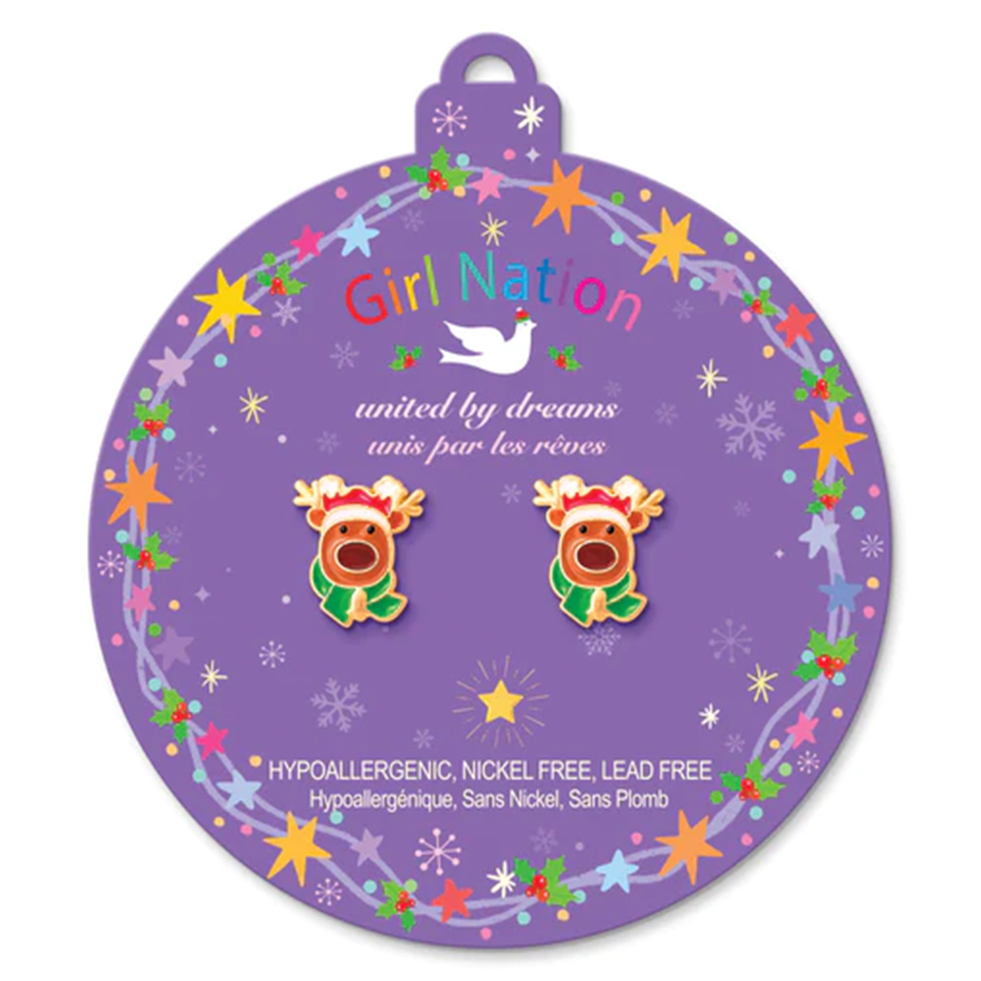 GIRL NATION Girl Nation Holiday Studs Küpe - Reindeer Magic
