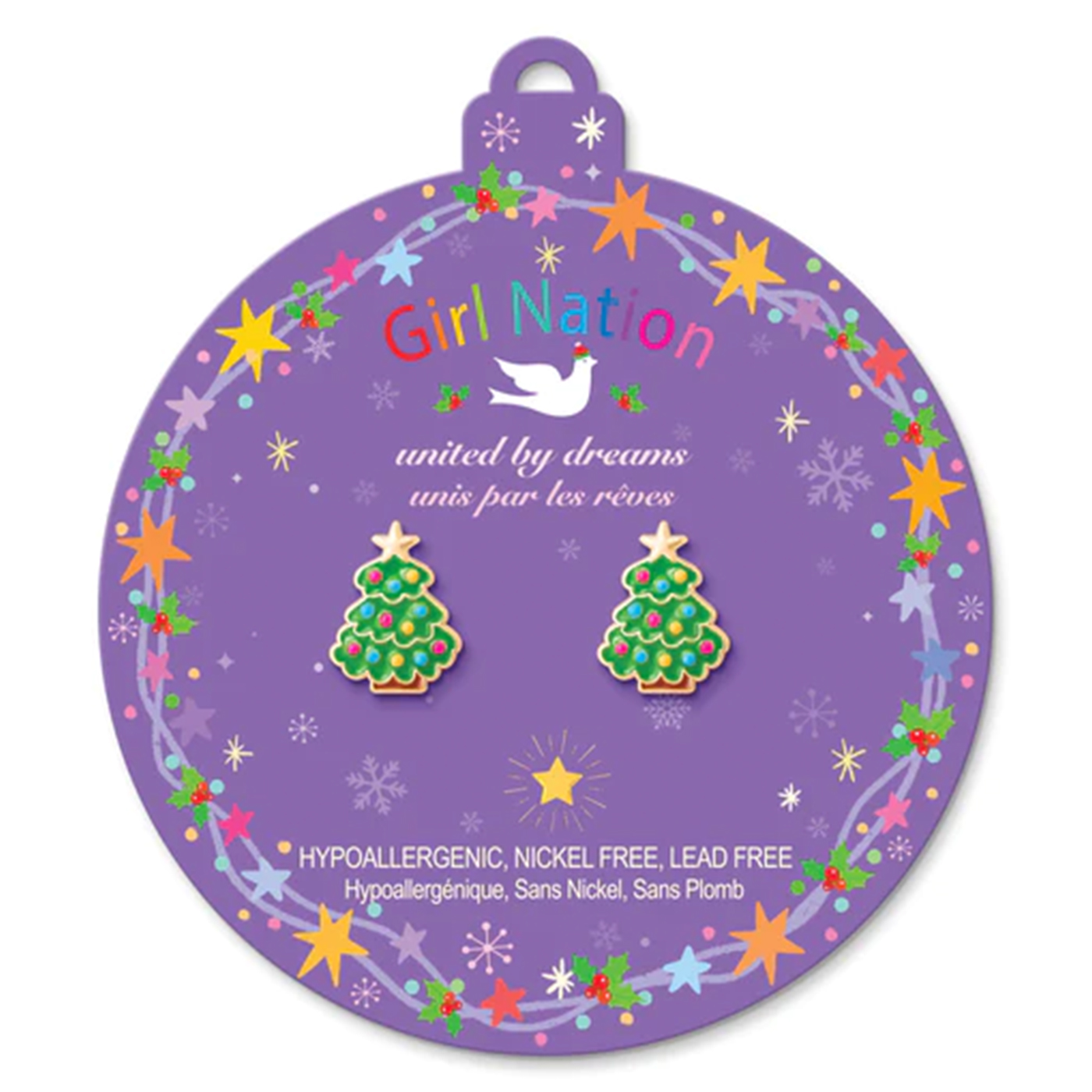 GIRL NATION Girl Nation Holiday Studs Küpe - Happy Christmas Tree
