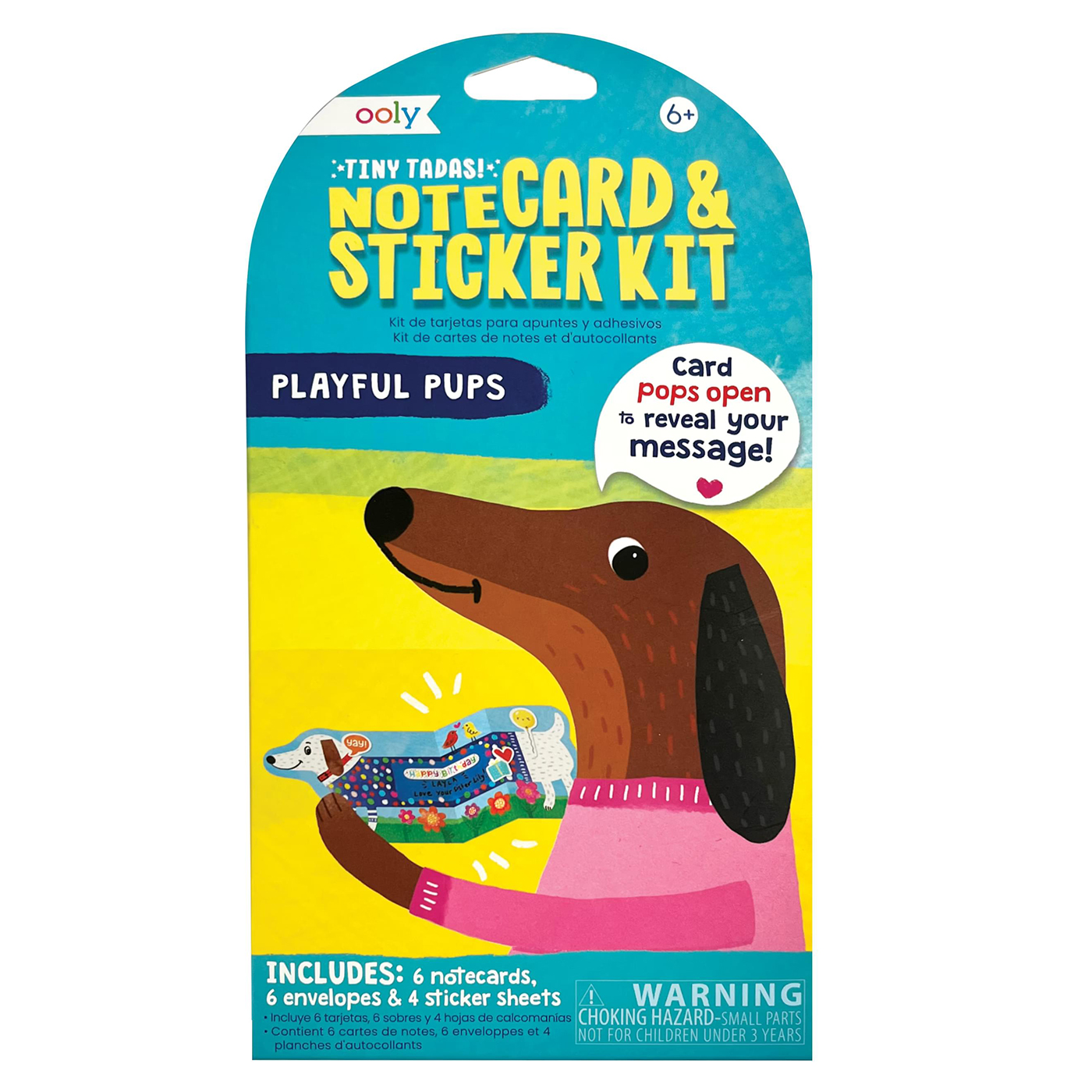  Ooly Tiny Tadas! Not Kartları ve Çıkartma Seti - Playful Pups