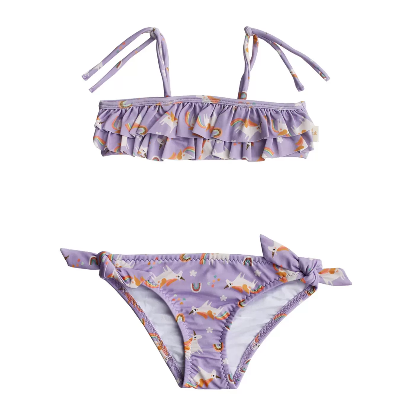  Miela Kids Ruffle Bikini Set | Rainbow Unicorn Lilac