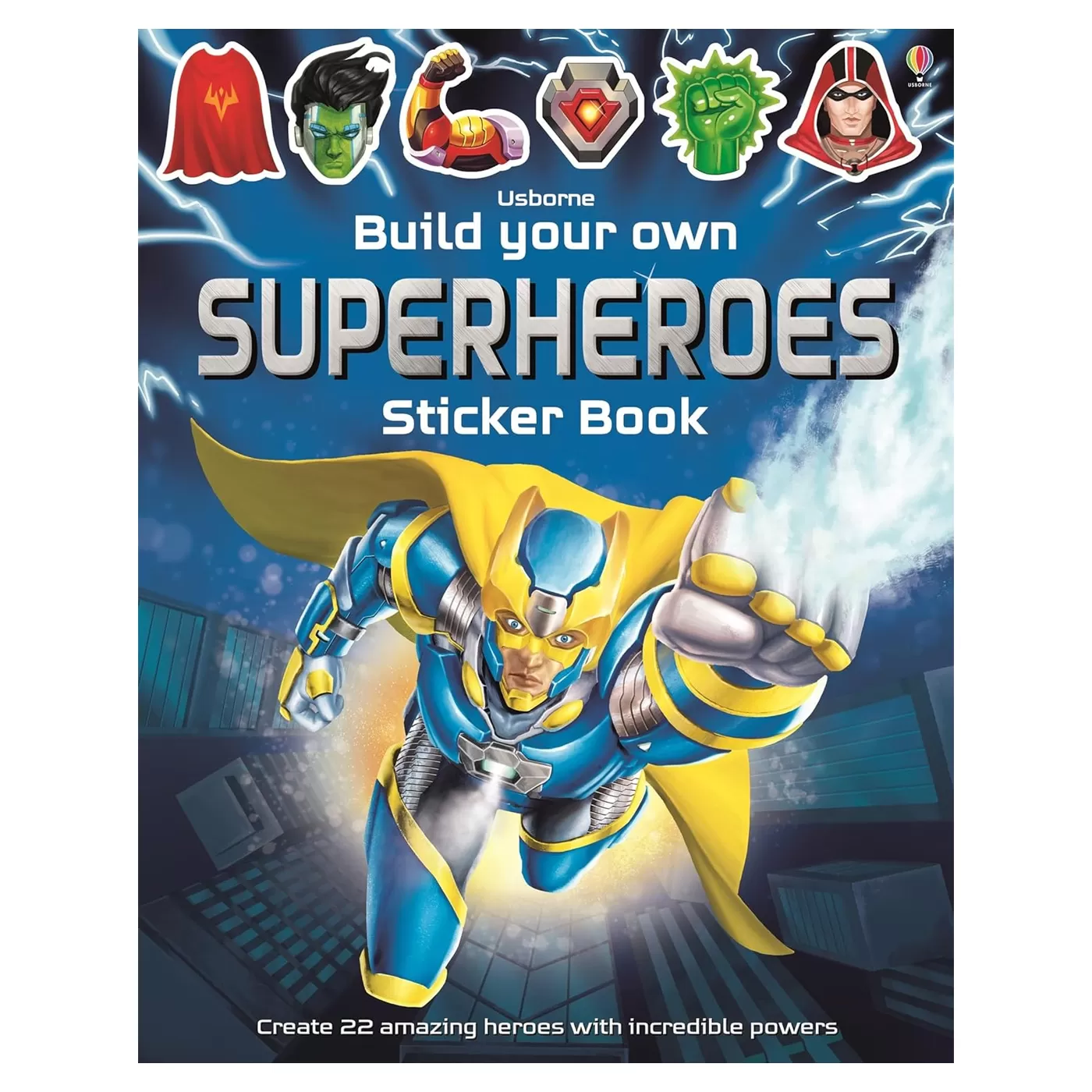 USBORNE Build Your Own Superheroes Sticker Book